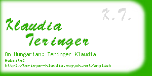klaudia teringer business card
